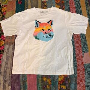 Kitsune cat face cotton T-shirt